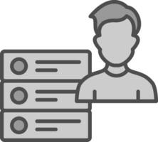 User Data Line Filled Greyscale Icon Design vector