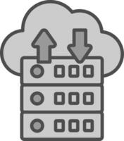 Data Flow Line Filled Greyscale Icon Design vector