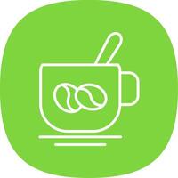 Latte Line Curve Icon Design vector