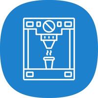 Coffee Machine Line Curve Icon Design vector