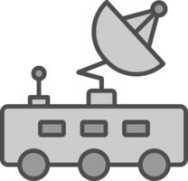 Moon Rover Line Filled Greyscale Icon Design vector