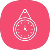 Wall Clock Line Curve Icon Design vector