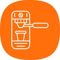 Coffee Machine Line Curve Icon Design vector