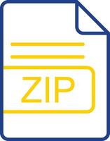 ZIP File Format Line Two Colour Icon Design vector