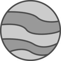 Planet Line Filled Greyscale Icon Design vector