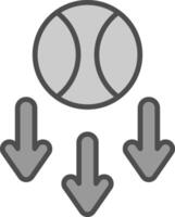 Gravity Line Filled Greyscale Icon Design vector