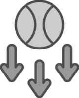 Gravity Line Filled Greyscale Icon Design vector