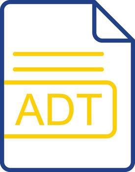 ADT File Format Line Two Colour Icon Design vector