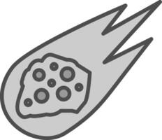 Asteroid Line Filled Greyscale Icon Design vector