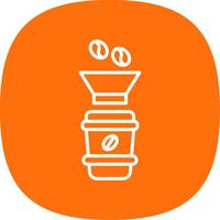 Coffee Filter Line Curve Icon Design vector