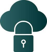 Cloud Lock Glyph Gradient Icon vector