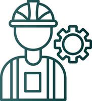 Consrtruction Worker Line Gradient Icon vector