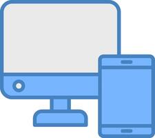 Adaptive web development Line Filled Blue Icon vector