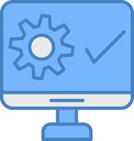 System Line Filled Blue Icon vector