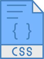 CSS Line Filled Blue Icon vector