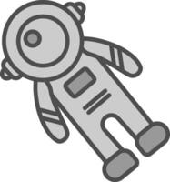 Space Suit Line Filled Greyscale Icon Design vector