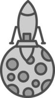 Moon Landing Line Filled Greyscale Icon Design vector