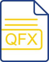 QFX File Format Line Two Colour Icon Design vector