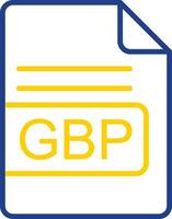 GBP File Format Line Two Colour Icon Design vector