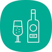 Wine Bottle Line Curve Icon Design vector