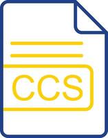 CCS File Format Line Two Colour Icon Design vector