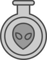 Aliens Line Filled Greyscale Icon Design vector