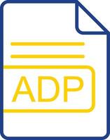 adp archivo formato línea dos color icono diseño vector