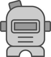 Astronaut Helmet Line Filled Greyscale Icon Design vector