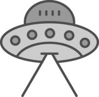 Ufo Line Filled Greyscale Icon Design vector