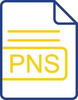 PNS File Format Line Two Colour Icon Design vector