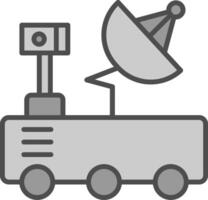 Mars Rover Line Filled Greyscale Icon Design vector