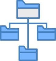 File System Line Filled Blue Icon vector