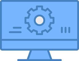 Monitoring Software Line Filled Blue Icon vector