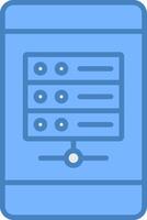 Mobile Database Line Filled Blue Icon vector