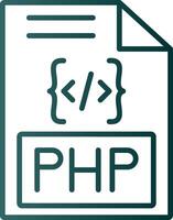 icono de gradiente de línea php vector