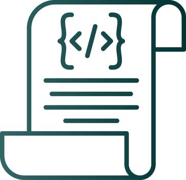 Script Line Gradient Icon vector
