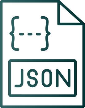 Json Line Gradient Icon vector