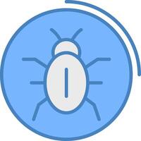 virus almacenamiento línea lleno azul icono vector