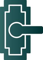 Door Handle Glyph Gradient Icon vector
