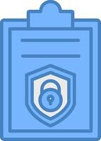 Security Report Line Filled Blue Icon vector
