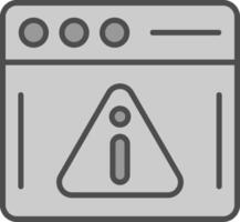 Warning Line Filled Greyscale Icon Design vector