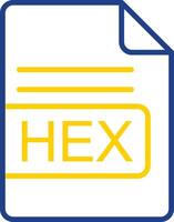 HEX File Format Line Two Colour Icon Design vector