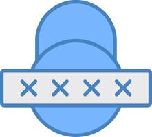 Security Password Line Filled Blue Icon vector