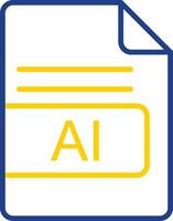 AI File Format Line Two Colour Icon Design vector