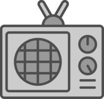 Radio Line Filled Greyscale Icon Design vector