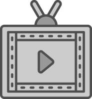 Live Stream Line Filled Greyscale Icon Design vector