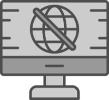 No Signal Line Filled Greyscale Icon Design vector