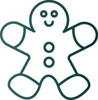 Gingerbread Man Line Gradient Icon vector