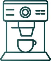 icono de gradiente de línea de máquina de café vector