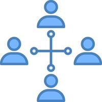 Network Marketing Line Filled Blue Icon vector